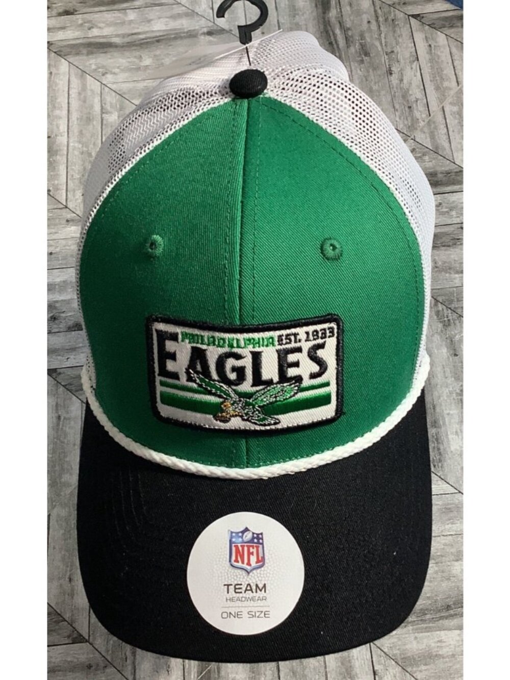 Philadelphia Eagles Trucker Hat Green Black NFL Adjustable Mesh Back Embroidered